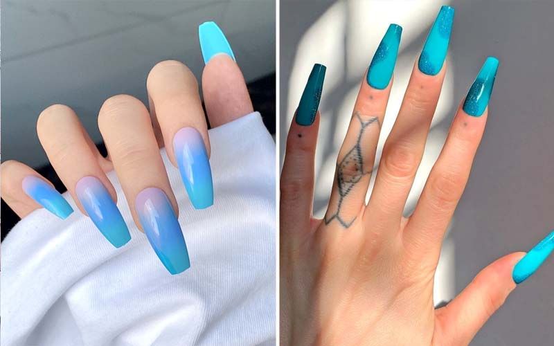 Sơn thạch nail xanh giúp bạn nổi bật hơn, tôn lên dáng tay và thể hiện được cá tính mạnh mẽ