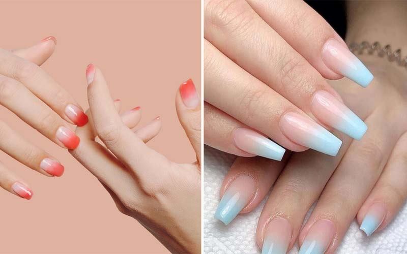 Sơn thạch nail kiểu ombre quý phái