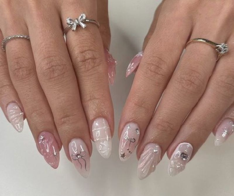 Mẫu vẽ nail thiết kế chụp hình cưới