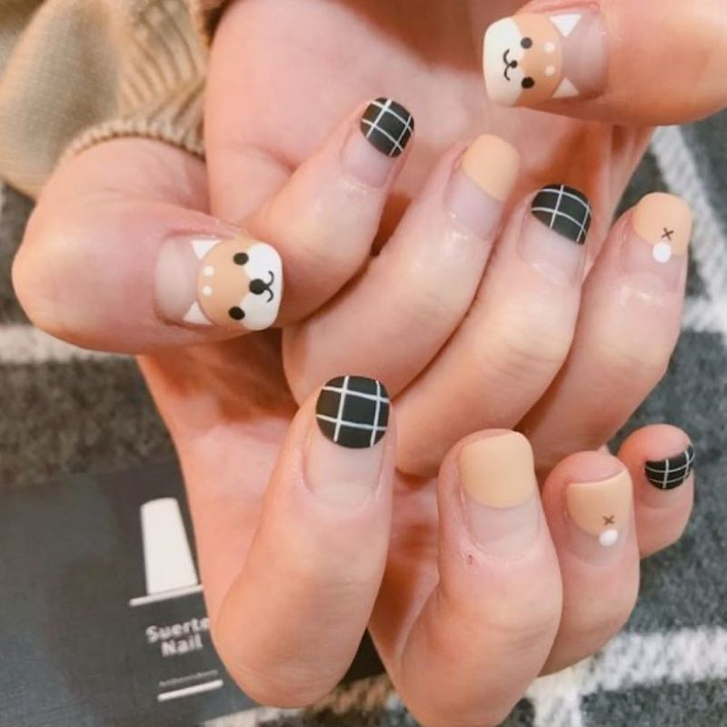 Nail hoạt hình chó shiba đáng yêu 