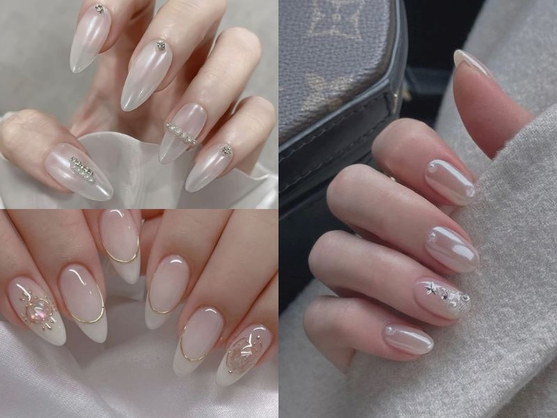 Nhất định không thể bỏ qua mẫu nail tráng gương nhẹ nhàng mà sang trọng