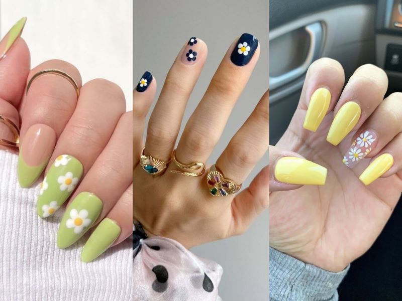 mẫu nail hoạ tiết hoa