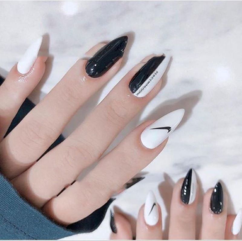 Nail tay đen trắng không kén chọn 