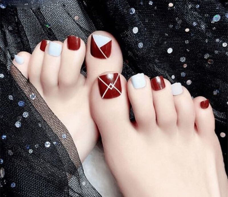 Mẫu nail Tết chân