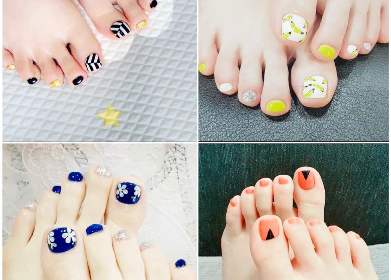 Mẫu nail Tết chân