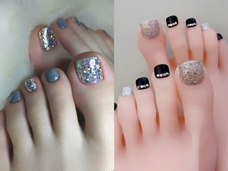 Mẫu nail Tết chân