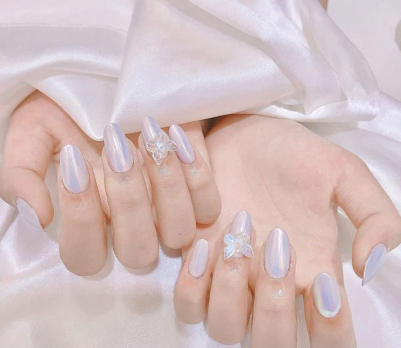 Mẫu nail đính ngọc trai