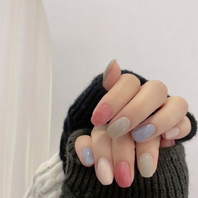 Mẫu nail màu pastel