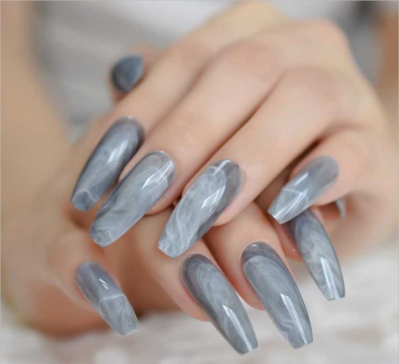 Mẫu nail màu xám