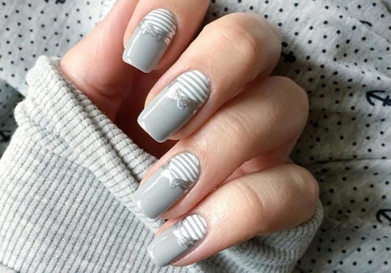 Mẫu nail màu xám