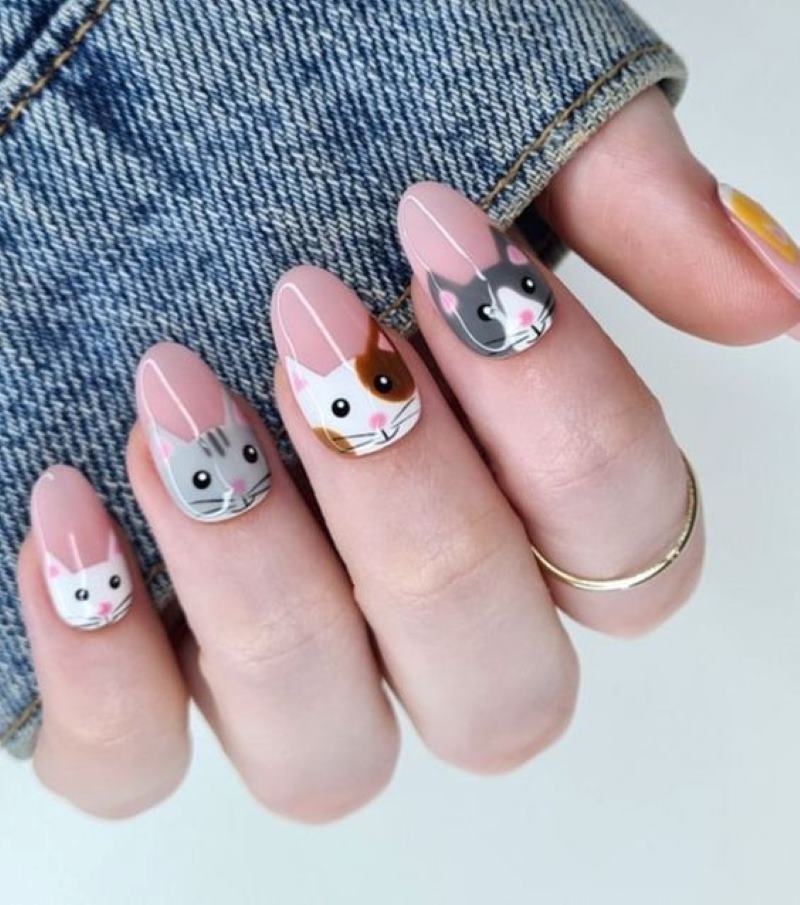 Nail Tết con mèo