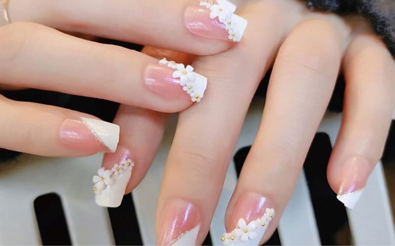 Nail hồng pastel